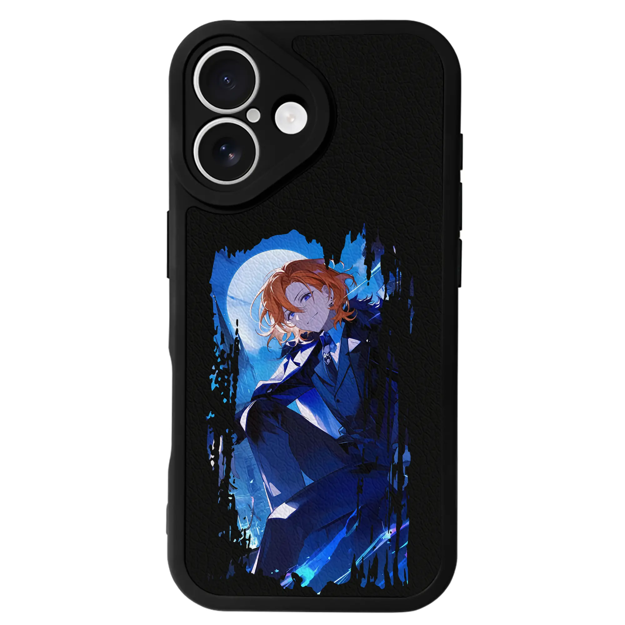 文豪ストレイドッグス グッズ,中原中也 - IPhone 16シリーズ対応 ・ シリコンスマホケース ・ レザー調 ・ 高精度フィット ・ 耐衝撃 ・ ワイヤレス充電対応 ・ 精密カット